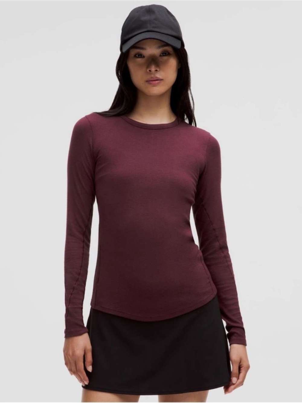 Lululemon Women's Long Sleeve Crewneck Top - Burgundy Size 6